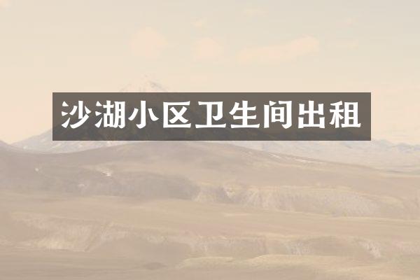 沙湖小区卫生间出租