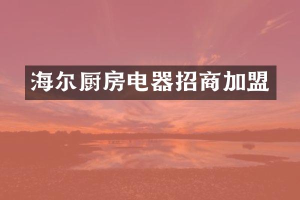 海尔厨房电器招商加盟