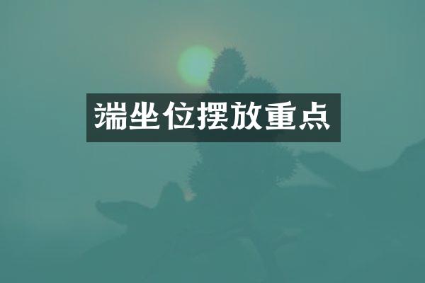 端坐位摆放重点