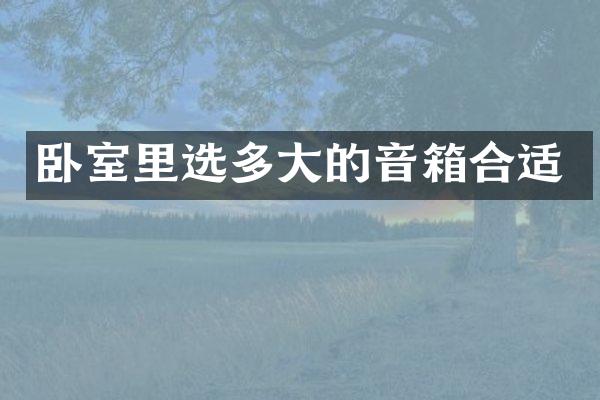 卧室里选多大的音箱合适