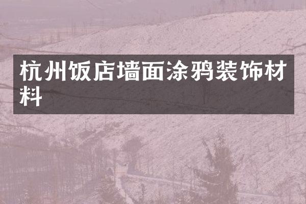 杭州饭店墙面涂鸦装饰材料