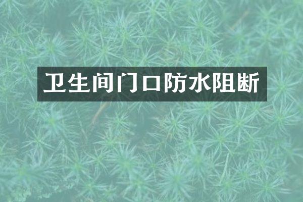 卫生间门口防水阻断