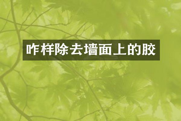 咋样除去墙面上的胶