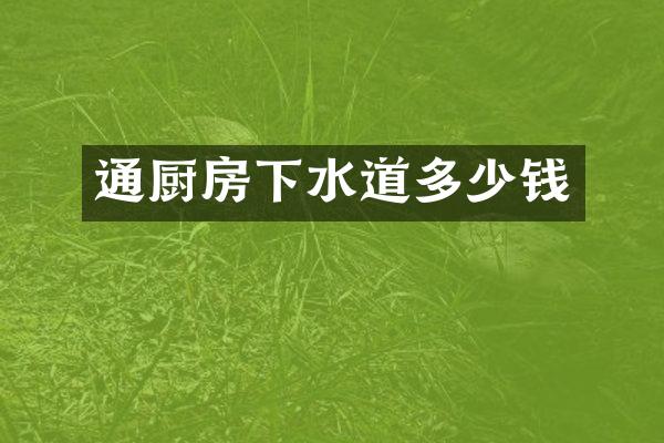 通厨房下水道多少钱