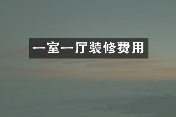 一室一厅装修费用