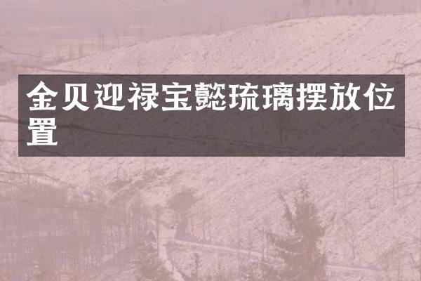 金贝迎禄宝懿琉璃摆放位置