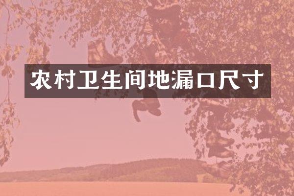 农村卫生间地漏口尺寸