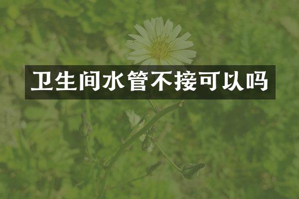 卫生间水管不接可以吗