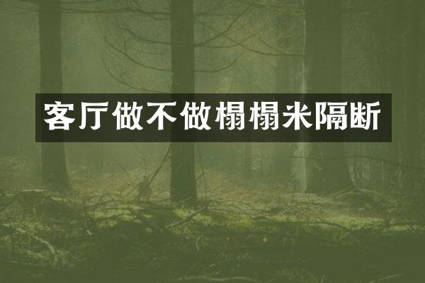 客厅做不做榻榻米隔断