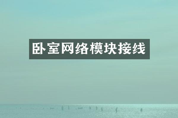 卧室网络模块接线