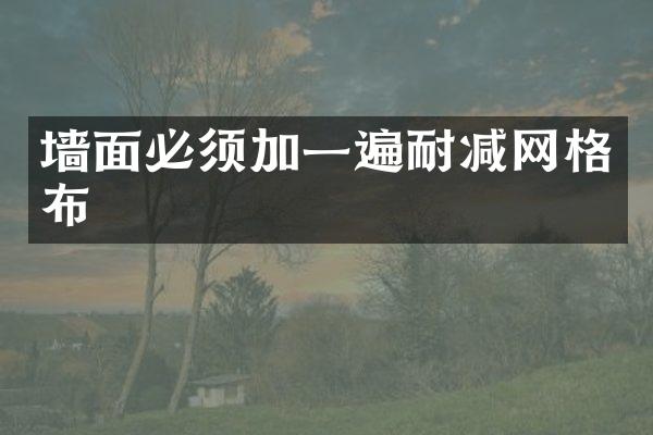 墙面必须加一遍耐减网格布