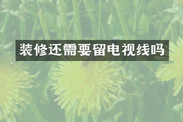 装修还需要留电视线吗