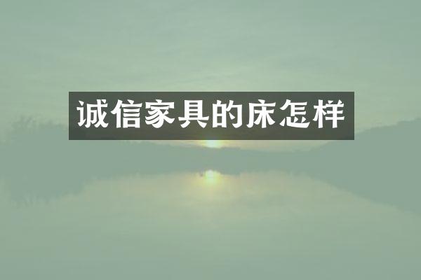 诚信家具的床怎样