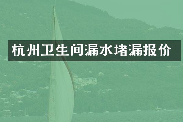 杭州卫生间漏水堵漏报价