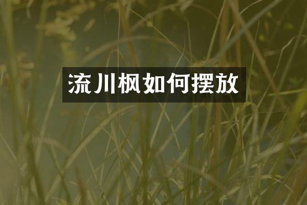 流川枫如何摆放