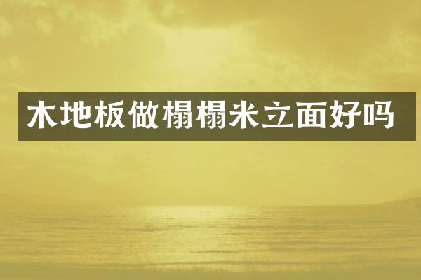 木地板做榻榻米立面好吗