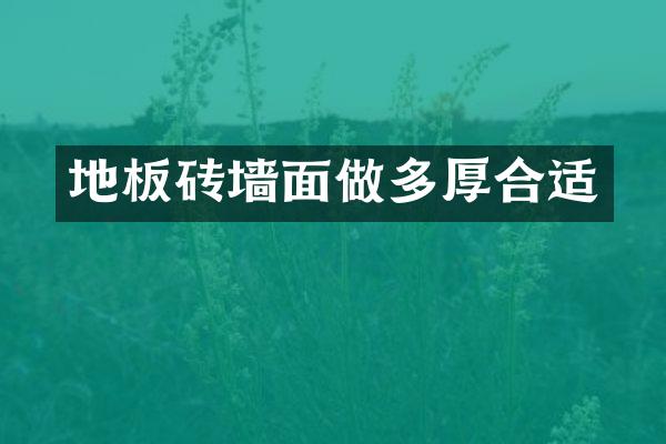 地板砖墙面做多厚合适