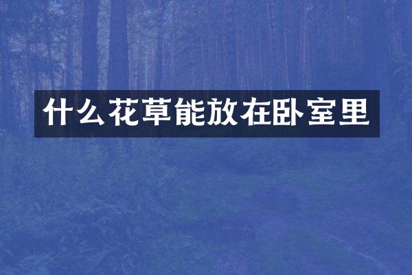 什么花草能放在卧室里