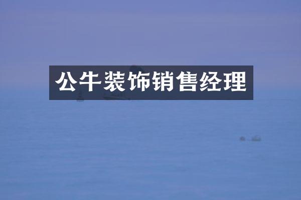 公牛装饰销售经理