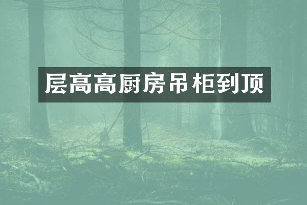 层高高厨房吊柜到顶