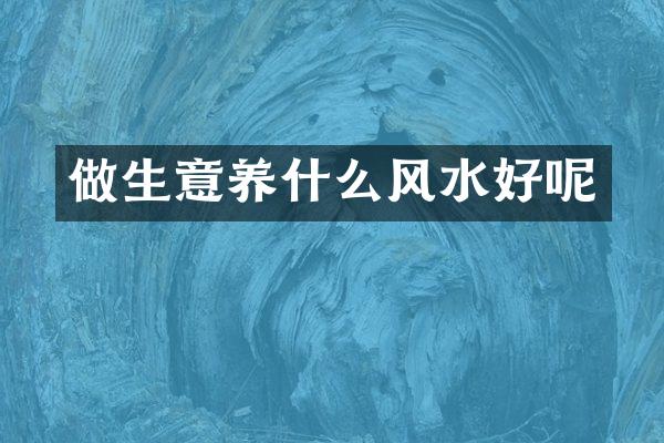做生意养什么风水好呢