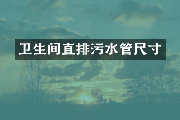 卫生间直排污水管尺寸