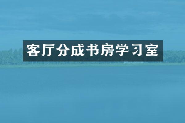 客厅分成书房学习室