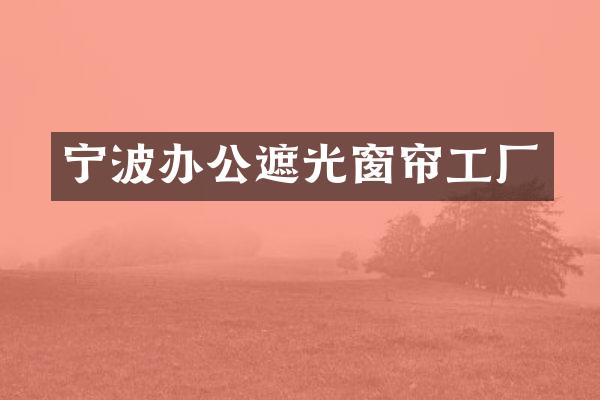 宁波办公遮光窗帘工厂