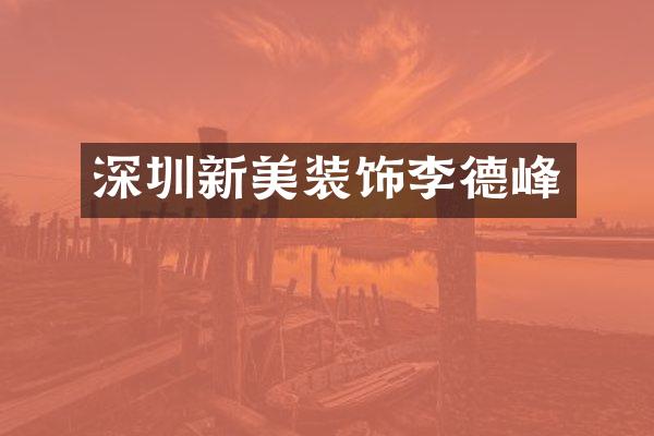 深圳新美装饰李德峰