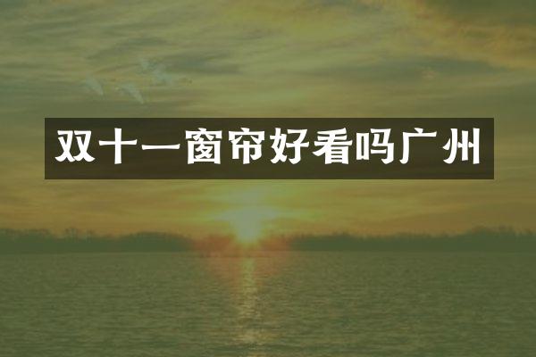 双十一窗帘好看吗广州