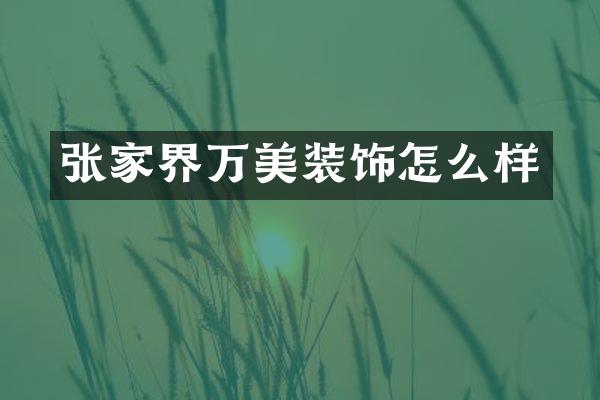 张家界万美装饰怎么样
