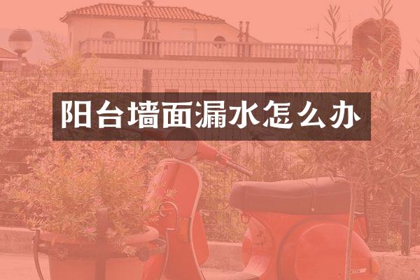 阳台墙面漏水怎么办