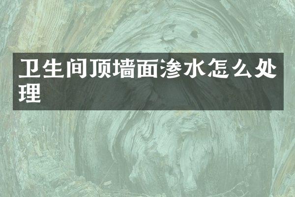 卫生间顶墙面渗水怎么处理