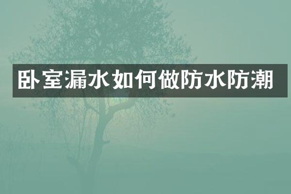 卧室漏水如何做防水防潮