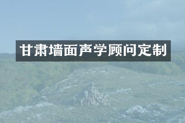 甘肃墙面声学顾问定制
