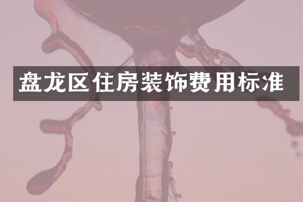 盘龙区住房装饰费用标准