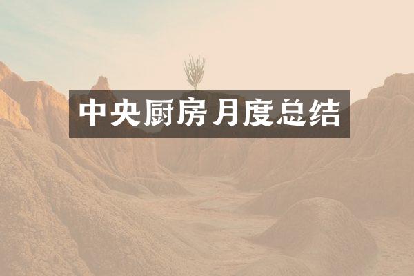 中央厨房月度总结