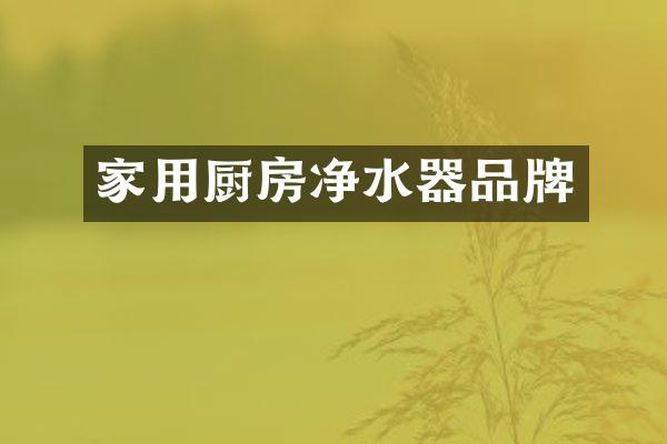 家用厨房净水器品牌