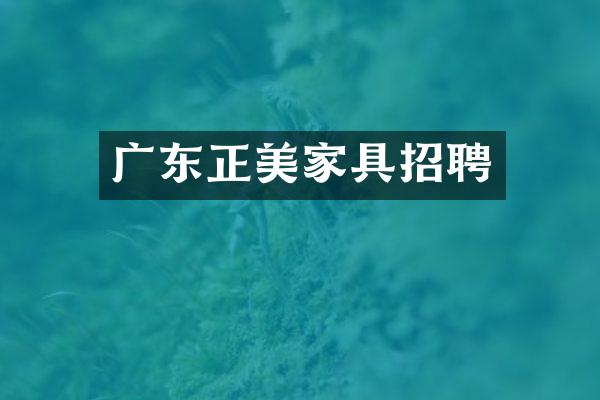 广东正美家具招聘