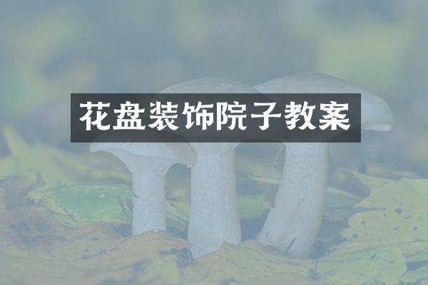 花盘装饰院子教案