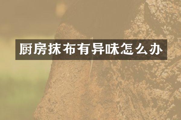 厨房抹布有异味怎么办