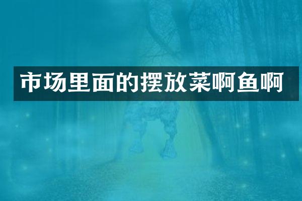 市场里面的摆放菜啊鱼啊