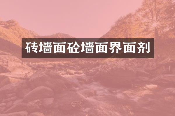 砖墙面砼墙面界面剂