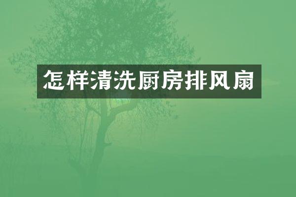 怎样清洗厨房排风扇