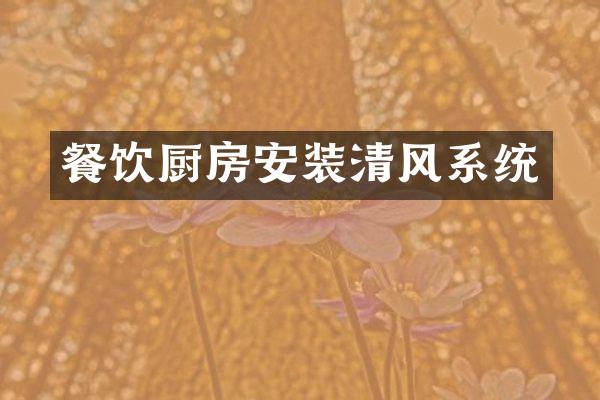 餐饮厨房安装清风系统