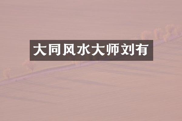 大同风水大师刘有
