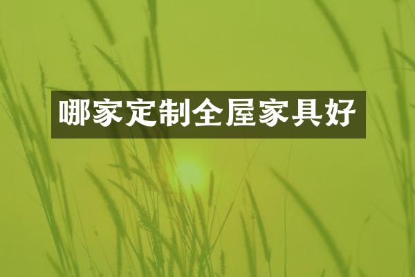 哪家定制全屋家具好