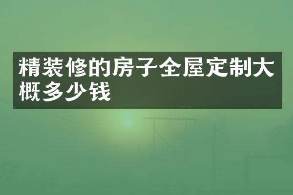 精装修的房子全屋定制大概多少钱