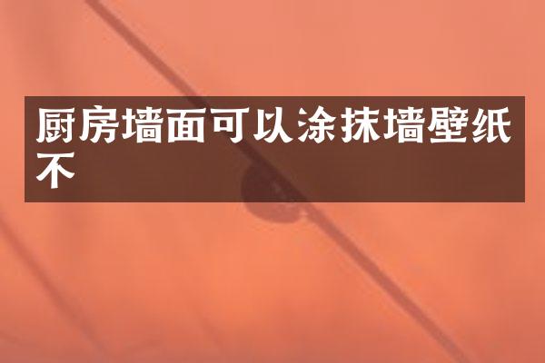 厨房墙面可以涂抹墙壁纸不