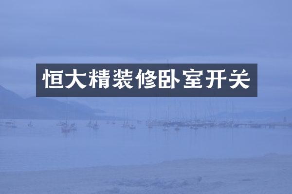恒大精装修卧室开关
